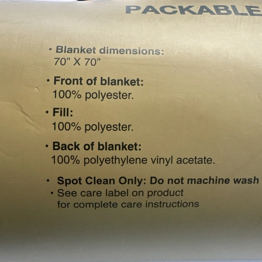 Smokey The Bear Packable Picnic Blanket Southwest 70x70 Roll Up Strap NEW